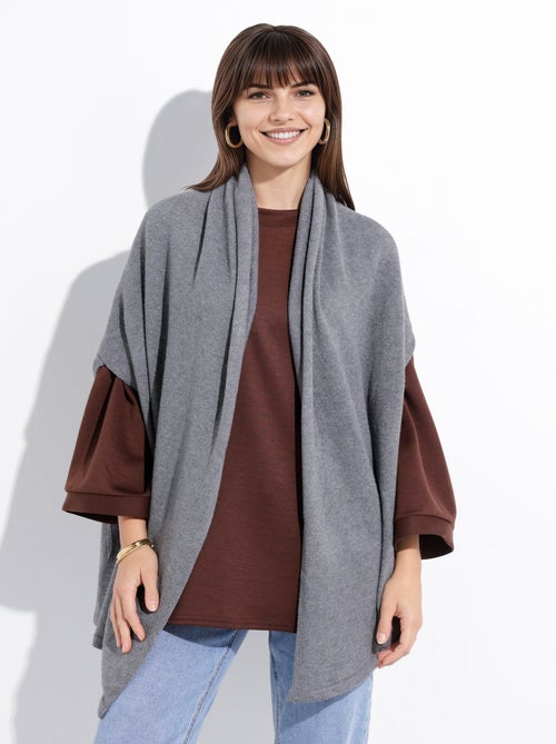 Poncho cape chaud maille avec laine - AFIBEL - Kiabi