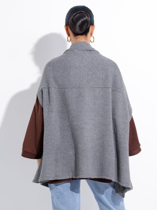 Poncho cape chaud maille avec laine - AFIBEL - Kiabi