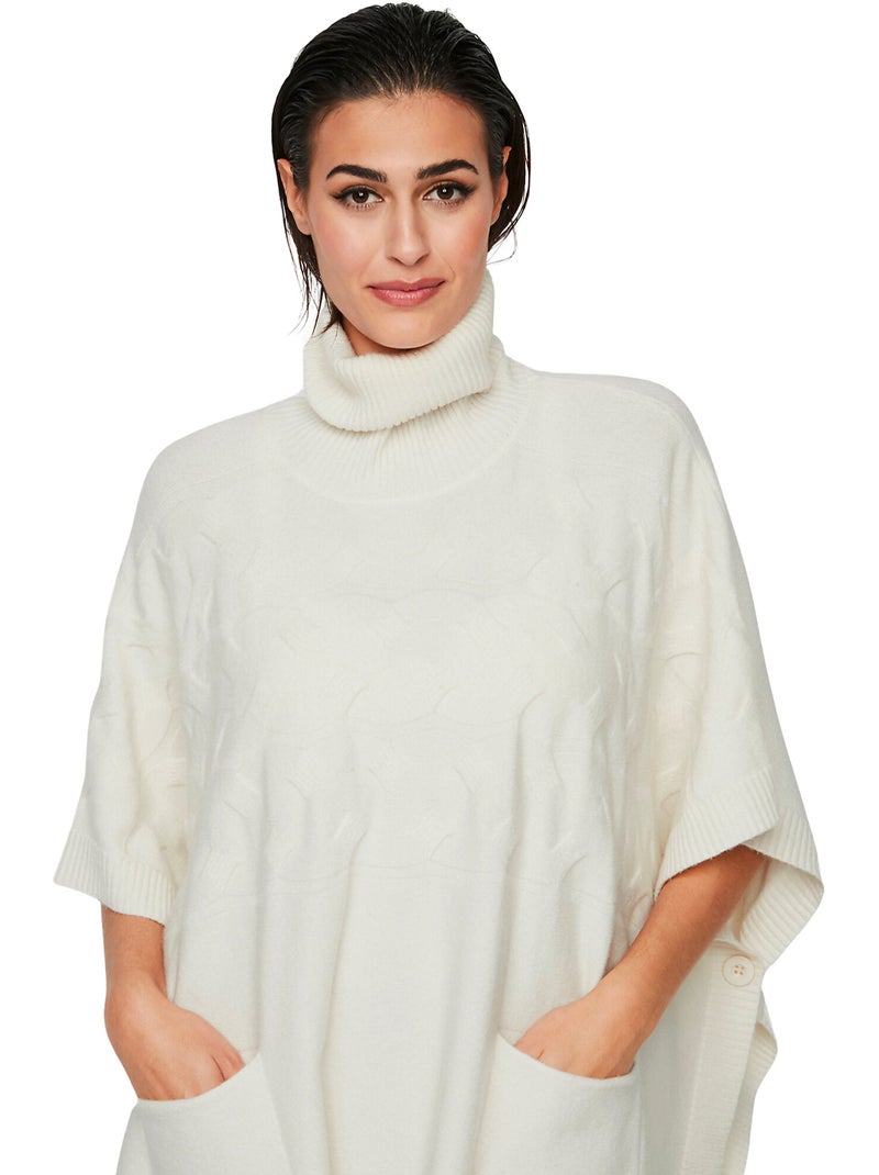Poncho col montant pc1 Ecru - Kiabi