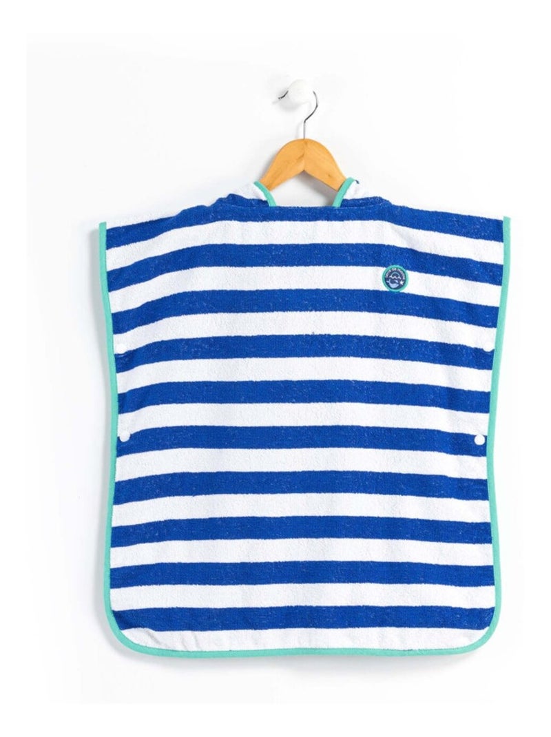 Poncho de bain - Terre de Marins Blanc Bleu - Kiabi
