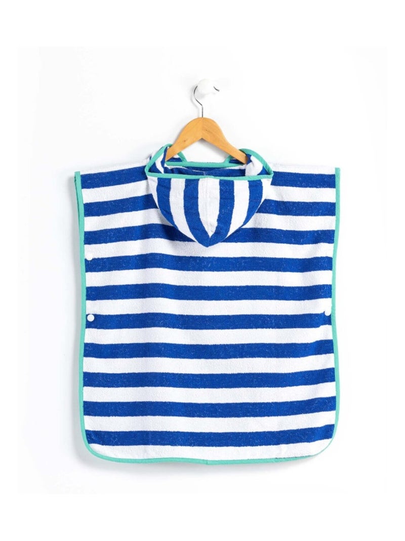 Poncho de bain - Terre de Marins Blanc Bleu - Kiabi