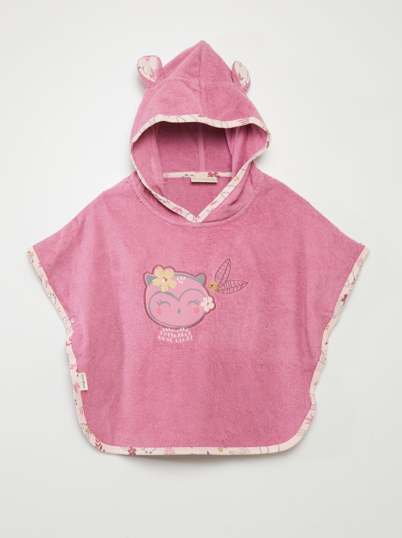 Poncho de bain à capuche à oreilles Rose Kiabi
