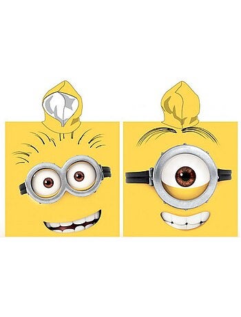 Poncho de bain à capuche Minions en coton 110 x 55 cm