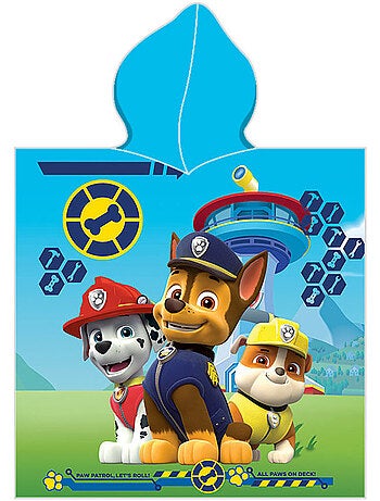 Poncho de Bain à Capuche Pat Patrouille Brigade 50x100 cm - Microfibre