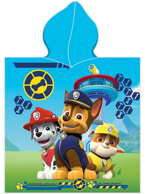 Poncho de Bain à Capuche Pat Patrouille Brigade 50x100 cm - Microfibre - Kiabi