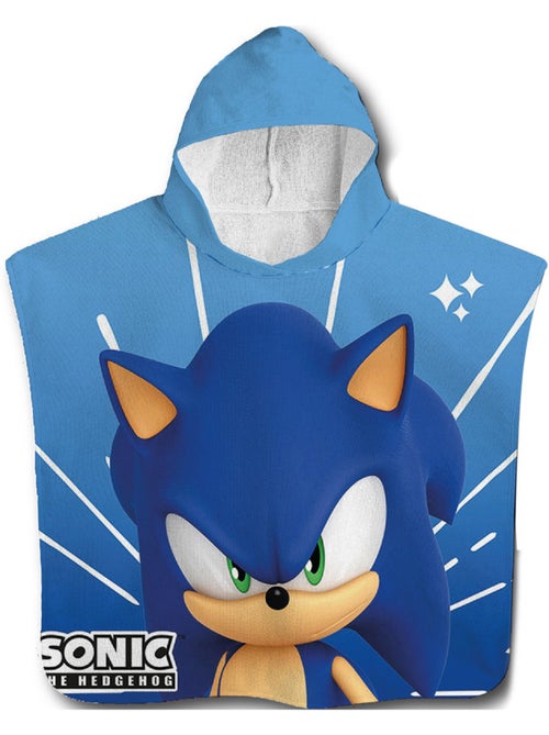Poncho de Bain à Capuche Sonic The Hedgehog 50x100 cm - Serviette Microfibre - Kiabi