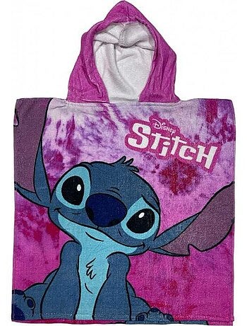 Poncho de bain à capuche Stitch Disney 55 x 110 en coton