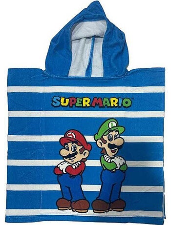 Poncho de Bain à Capuche Super Mario et Luigi 50x100 cm - Microfibre