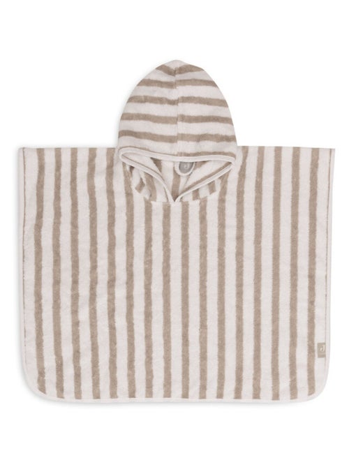 Poncho de bain à rayures en coton - Kiabi