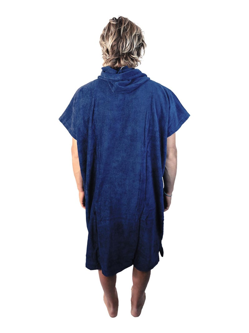 Poncho de bain Adulte 100% Coton, OM LOGO Bleu marine - Kiabi
