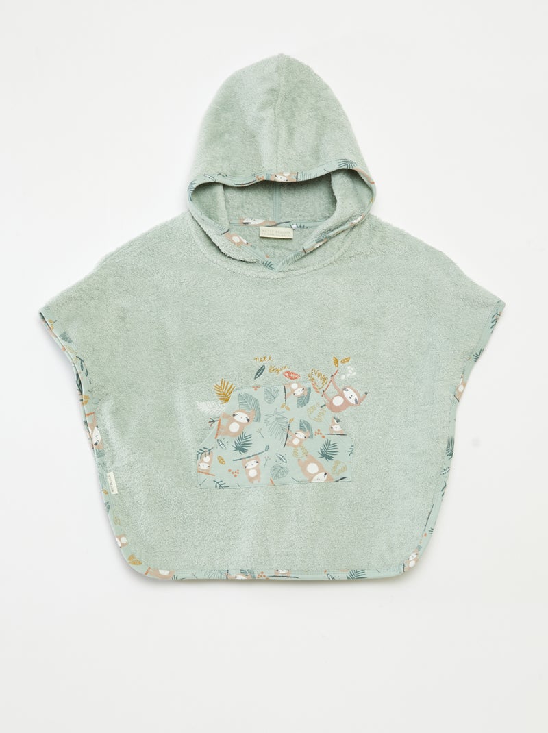 Poncho de bain avec broderies et poche kangourou Beige - Kiabi