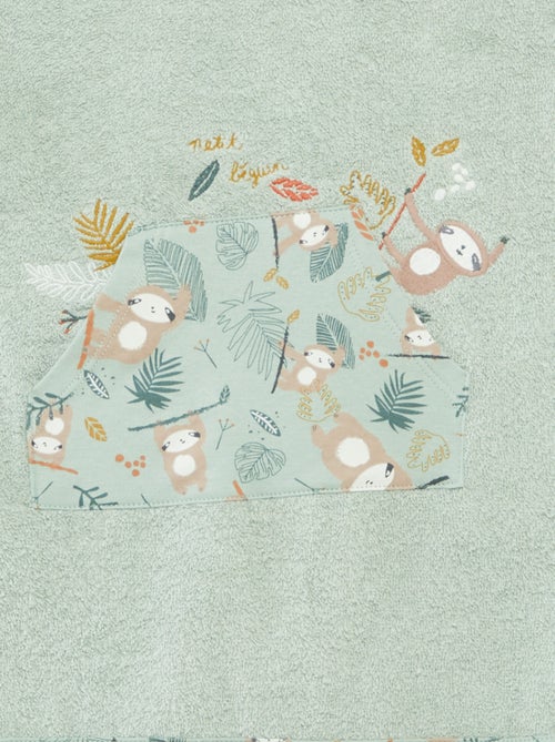 Poncho de bain avec broderies et poche kangourou - Kiabi