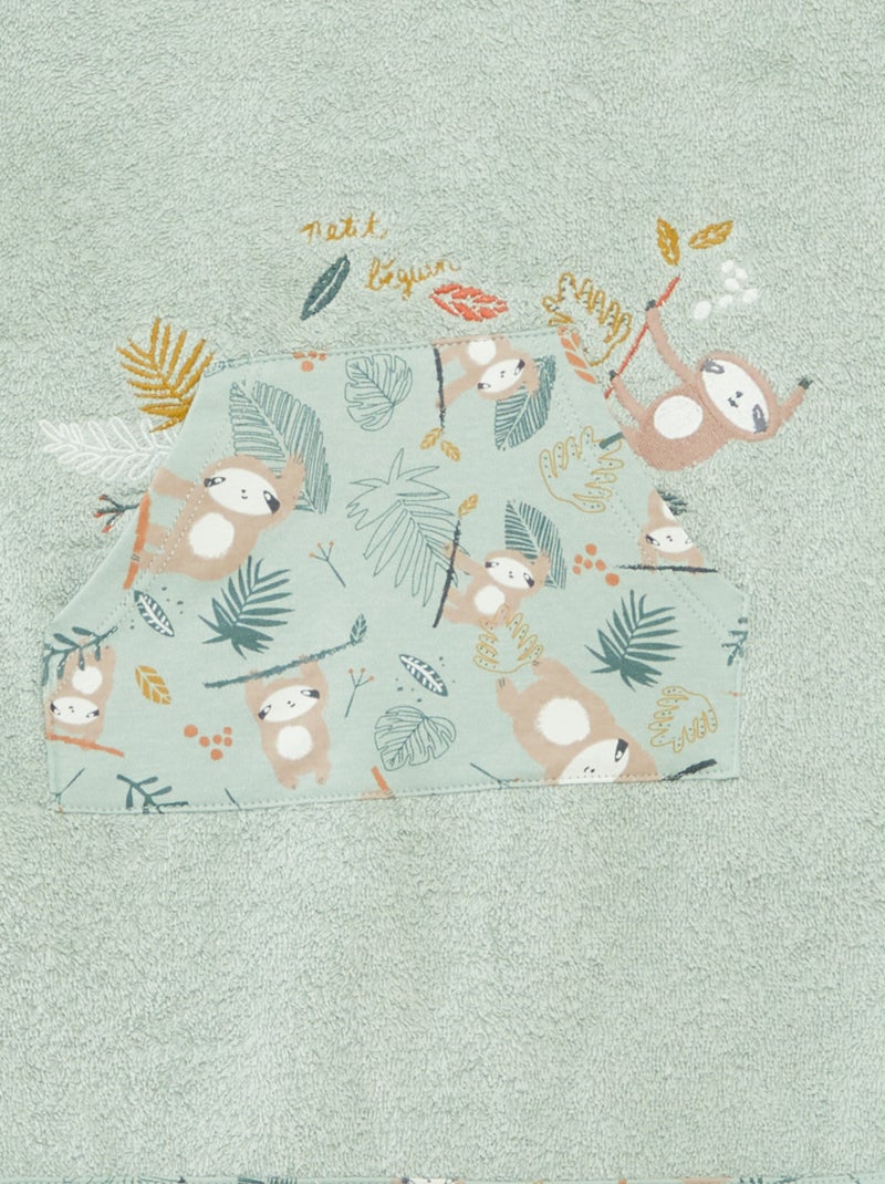 Poncho de bain avec broderies et poche kangourou Beige - Kiabi