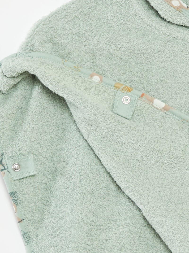Poncho de bain avec broderies et poche kangourou Beige - Kiabi