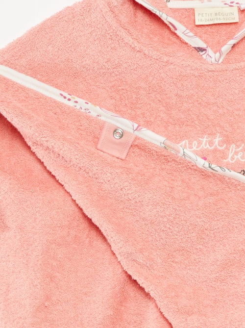 Poncho de bain avec broderies et poches kangourou - Kiabi