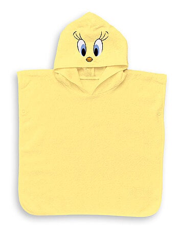 Poncho de Bain Avec Capuche - LOONEY TUNES - Titi - 100 % Coton - Matière Éponge - Piscine & Plage