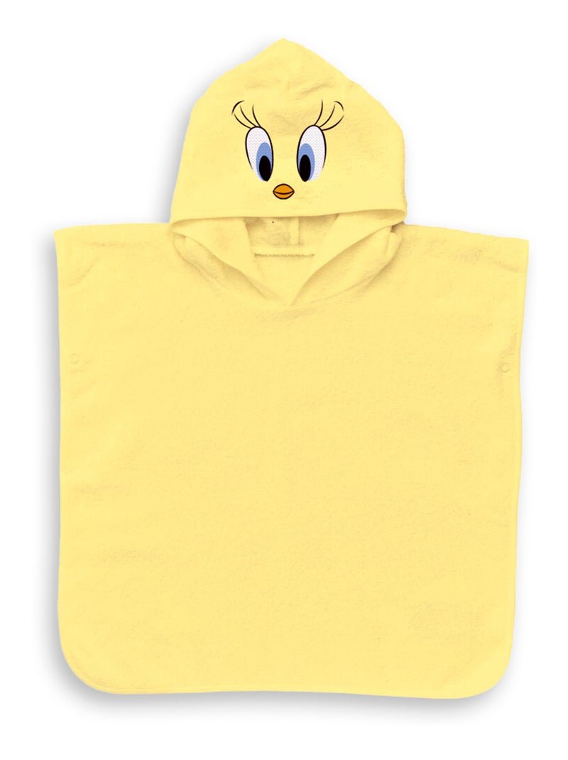Poncho de Bain Avec Capuche - LOONEY TUNES - Titi - 100 % Coton - Matière Éponge - Piscine & Plage Jaune - Kiabi