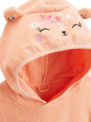 Cape De Bain Bébé Dune Valley - Poncho Capuche Oreilles, 100% Coton, 75x75 Cm - Petit Béguin