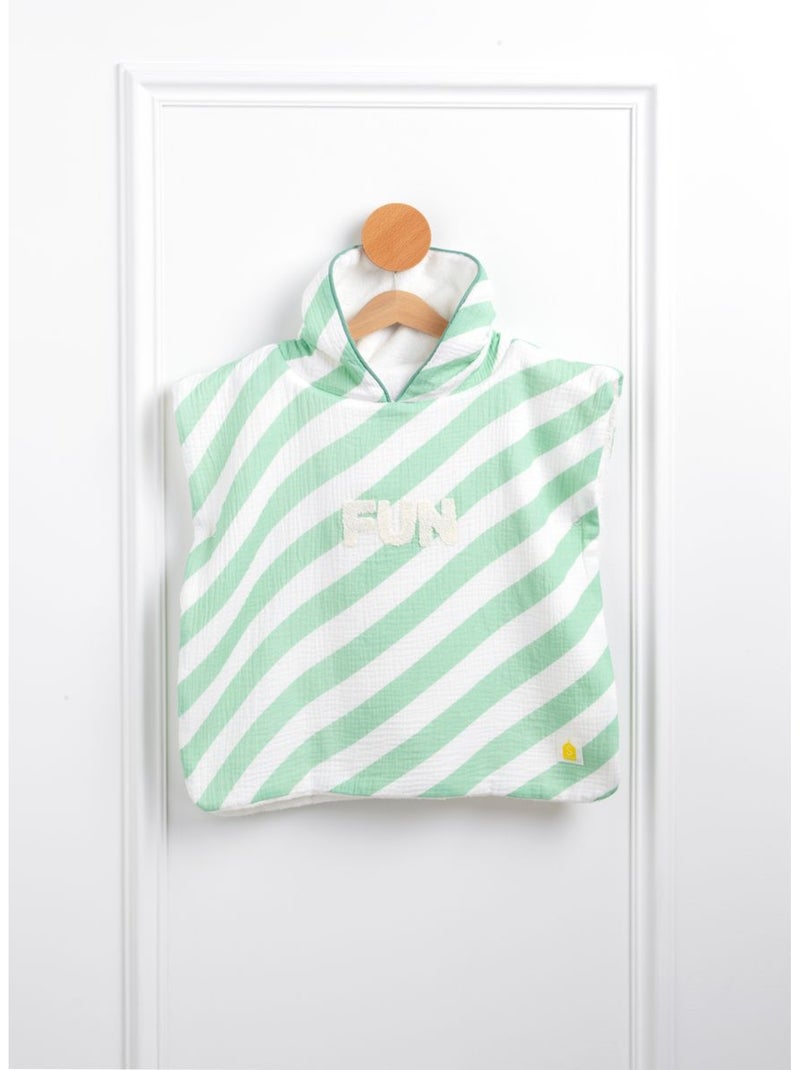 Poncho de bain bébé en coton - SAUTHON Vert - Kiabi