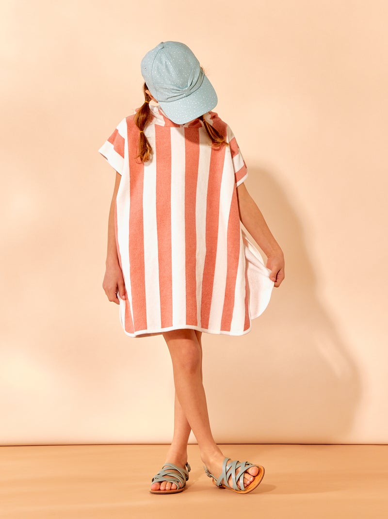 Poncho de bain Blanc/rose - Kiabi