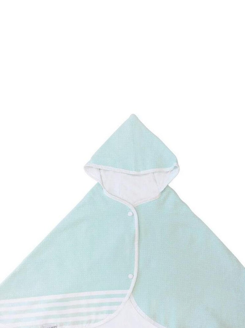 Poncho de bain en fouta à capuche Lilou Miaka - Aqua Bleu - Kiabi