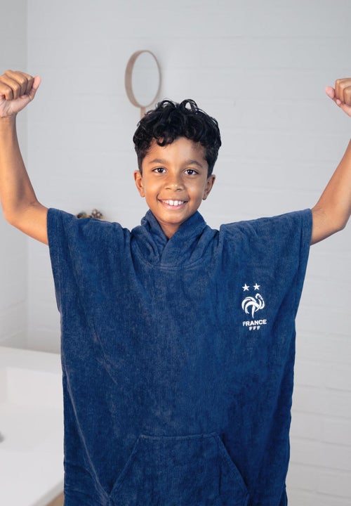 Poncho de bain Enfant 100% Coton, FFF LOGO - Kiabi
