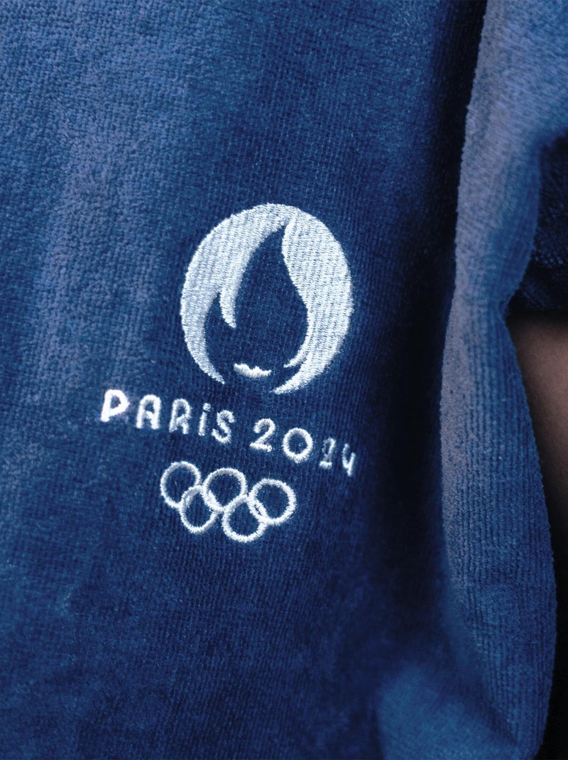 Poncho de bain Enfant 100% Coton, PARIS 2024 JEUX OLYMPIQUES LOGO Bleu marine - Kiabi