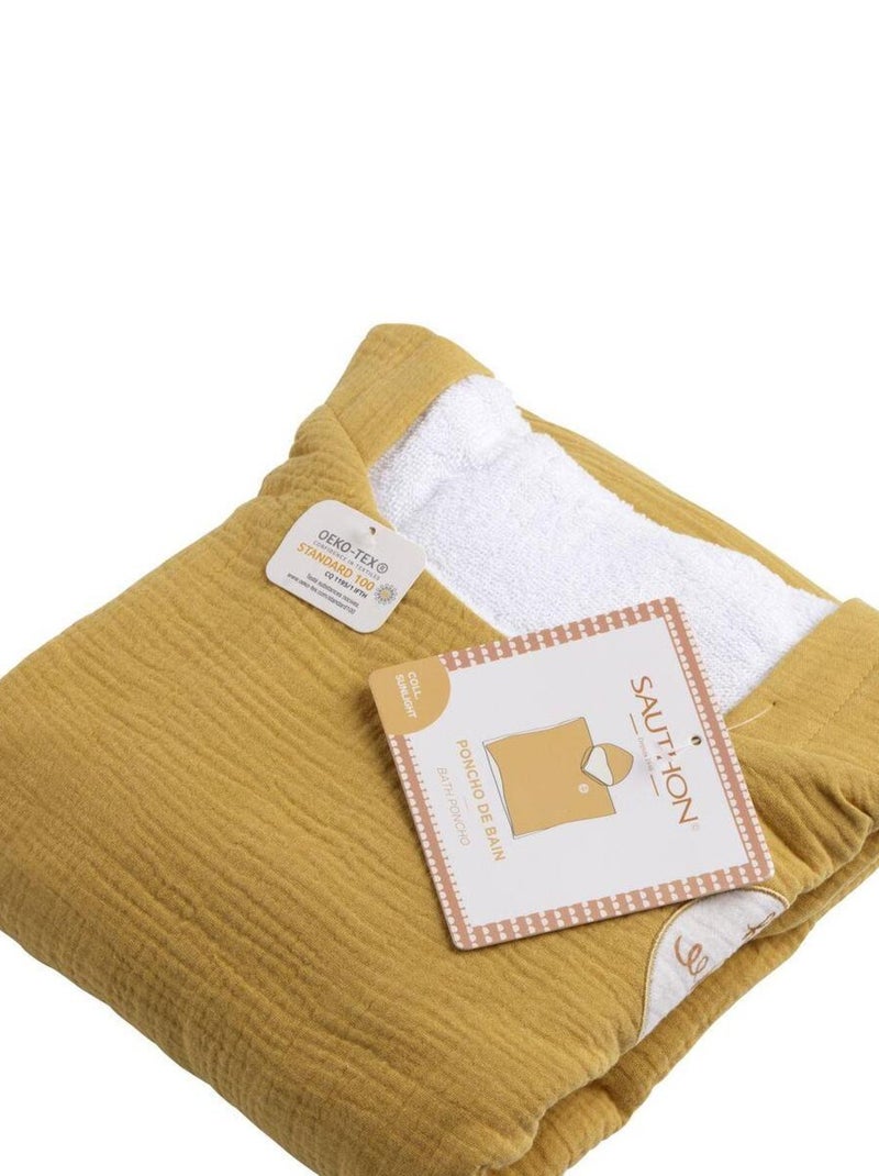 Poncho de bain enfant en coton - SAUTHON Jaune - Kiabi