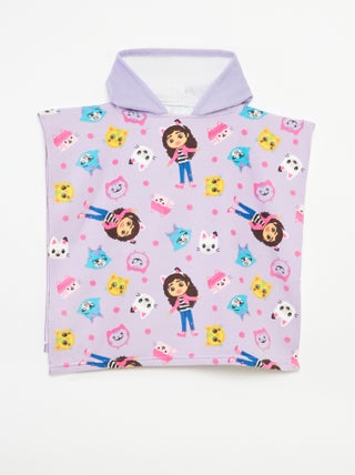 Poncho de bain 'Gabby et la maison magique' en éponge