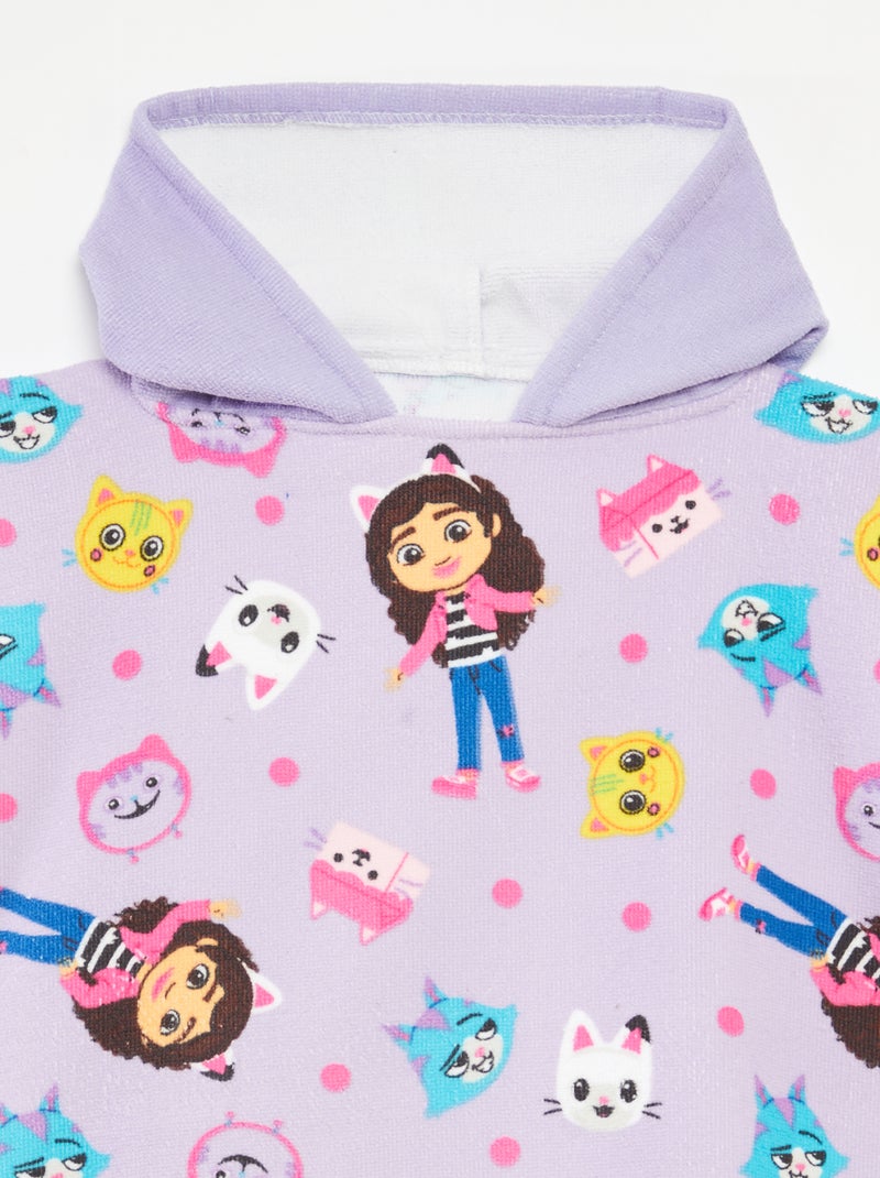 Poncho de bain 'Gabby et la maison magique' en éponge Violet - Kiabi