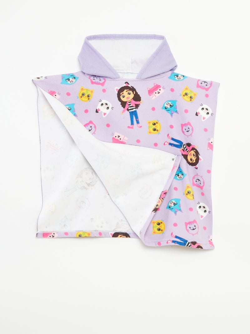 Poncho de bain 'Gabby et la maison magique' en éponge Violet - Kiabi