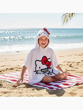 Poncho de bain Hello Kitty - 100% coton