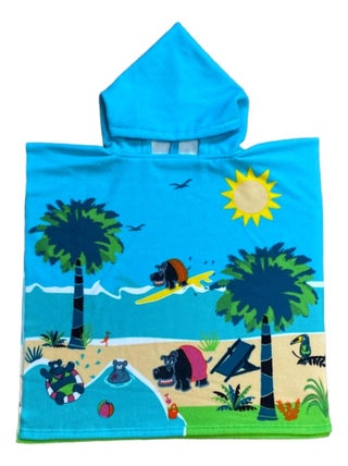 Poncho de bain microfibre Hippo 60x120 250 g/m²