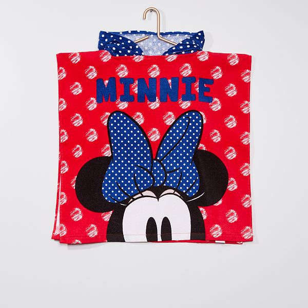 Poncho De Bain Minnie Mouse De Disney Fille 3 12 Ans Rouge Kiabi 10 00