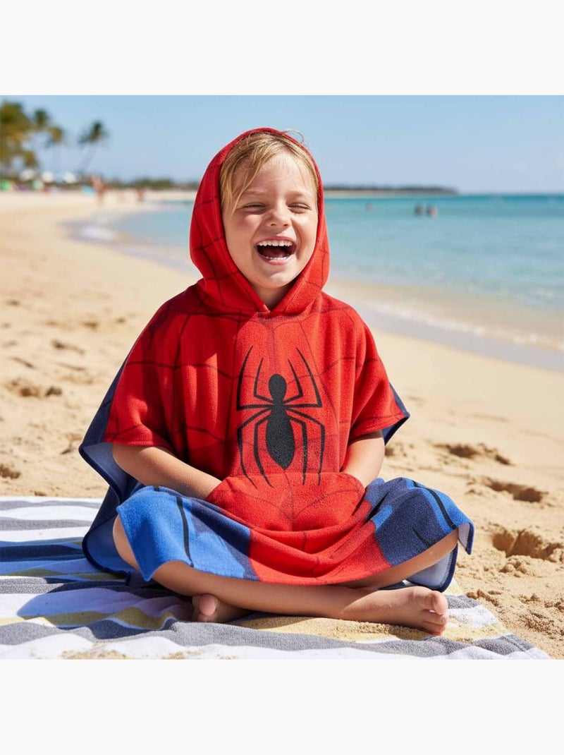 Poncho de bain Spiderman - 100% coton Rouge - Kiabi