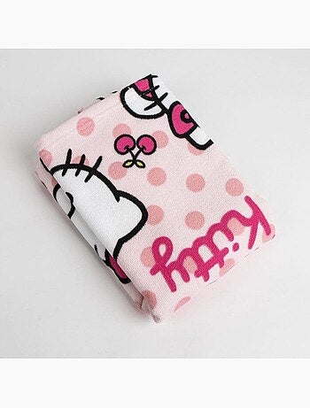 Poncho de plage - hello kitty - 50x115 cm - rose - synthétique - lavable