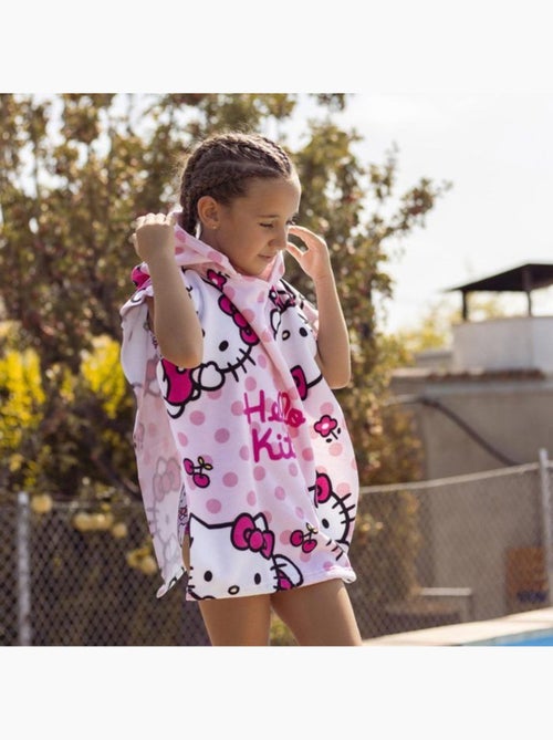 Poncho de plage - hello kitty - 50x115 cm - rose - synthétique - lavable - Kiabi Poncho de plage - hello kitty - 50x115 cm - rose - synthétique - lavable - Kiabi