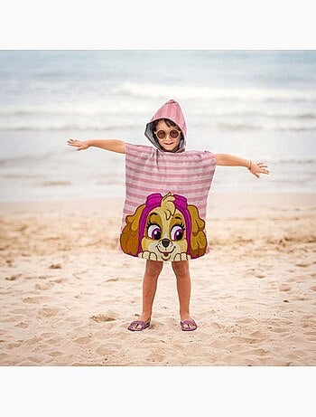 Poncho de plage - paw patrol - besties - 50 x 115 cm - coloré - lavable