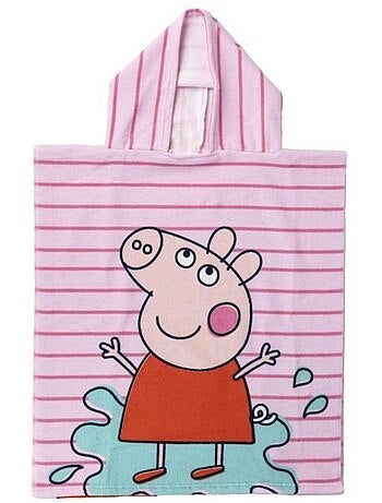 Poncho de plage - peppa pig - 50 x 115 cm - synthétique - lavable - droit