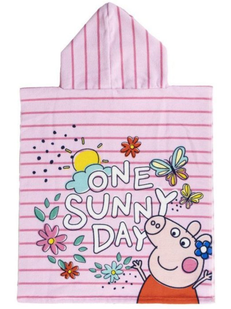 Poncho de plage - peppa pig - 50 x 115 cm - synthétique - lavable - droit Rose - Kiabi