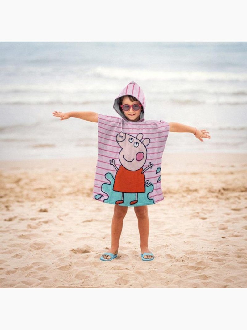 Poncho de plage - peppa pig - 50 x 115 cm - synthétique - lavable - droit Rose - Kiabi