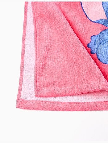 Poncho de plage à capuche en coton avec imprimé Stitch