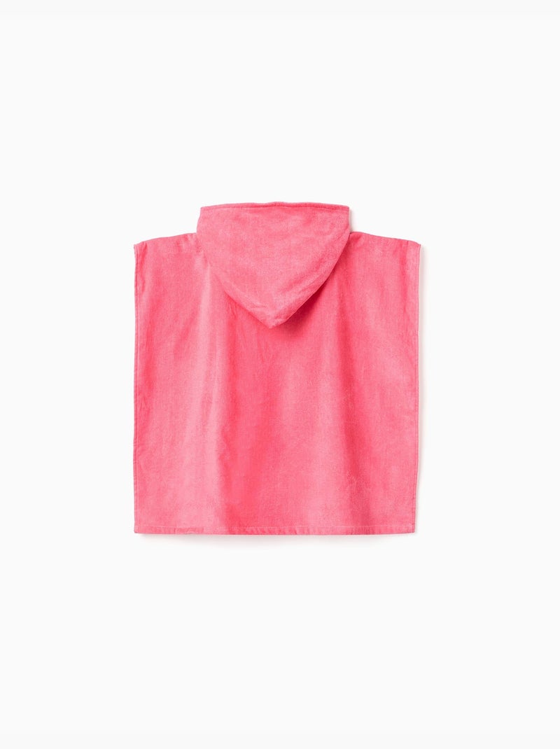 Poncho de plage à capuche en coton avec imprimé Stitch Rose - Kiabi