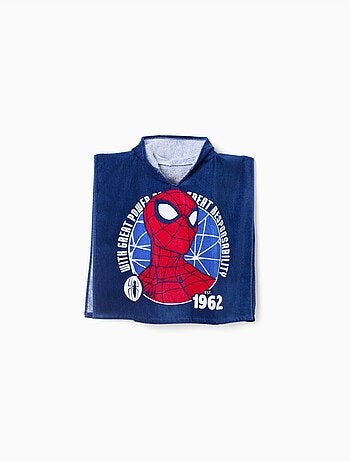 Poncho de plage à capuche en coton avec spider-man