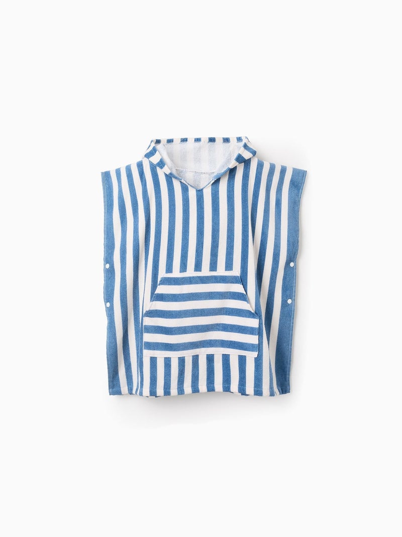 Poncho de Plage avec Capuche à Rayures Bleu - Kiabi