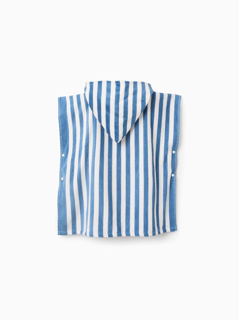 Poncho de Plage avec Capuche à Rayures Bleu - Kiabi
