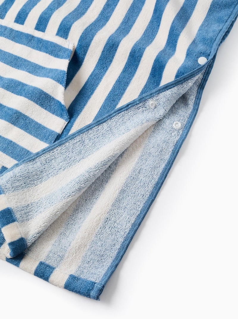 Poncho de Plage avec Capuche à Rayures Bleu - Kiabi