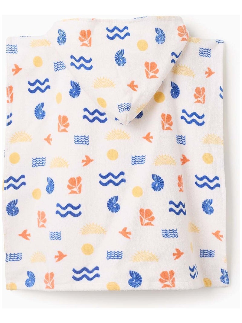 Poncho de Plage avec Capuche Blanc - Kiabi