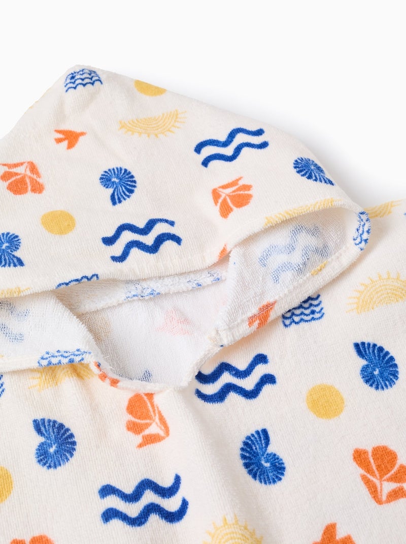 Poncho de Plage avec Capuche Blanc - Kiabi