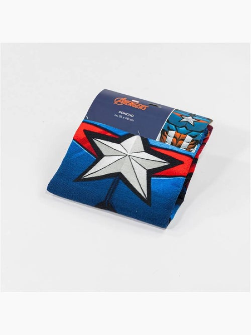 Poncho de Plage Captain America Marvel 55x110cm – Capuche Logo A – 100% Polyester – Licence Officiel - Kiabi